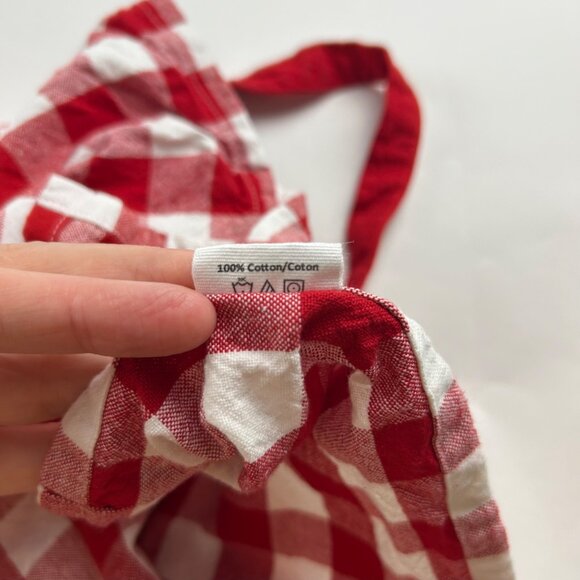 Tommy Bahama Red Gingham American Griller Cotton Tie Apron OS - Picture 5 of 6
